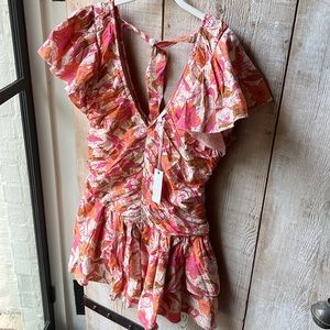 NWT Love the Label Priya Pink print dress size Large